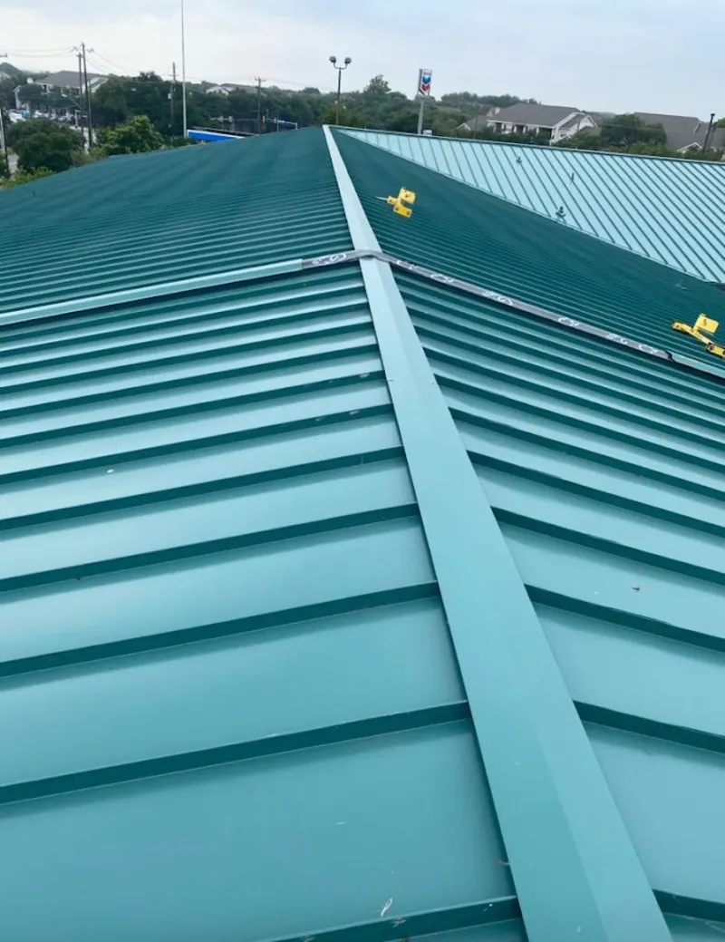 Green commercial metal roof ridge and valley for Metal Roof Repair in Gainesville
